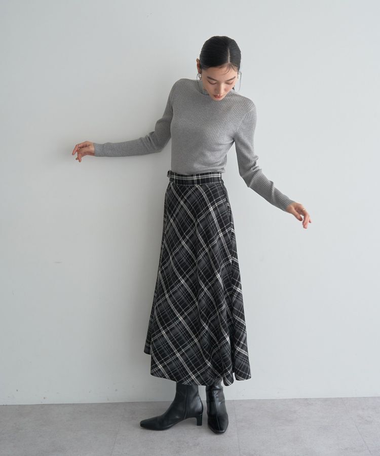 YECCA VECCA「ラメ混ハイネックリブニット」|ニット・セーター|