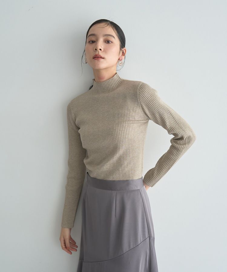 YECCA VECCA「ラメ混ハイネックリブニット」|ニット・セーター|