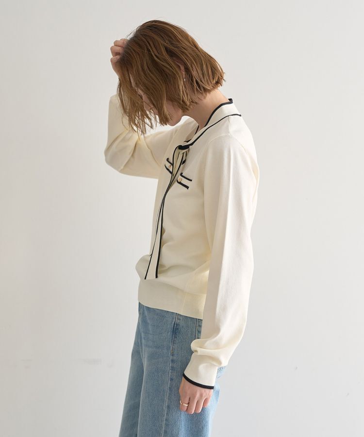 YECCA VECCA「配色ボウタイニット」|ニット・セーター|