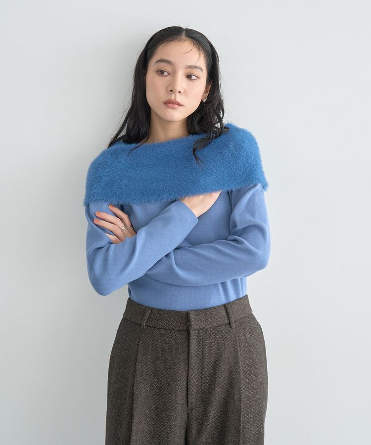 YECCA VECCA「ファーMIXオフショルニット」|ニット・セーター|