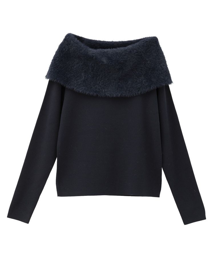 YECCA VECCA「ファーMIXオフショルニット」|ニット・セーター|