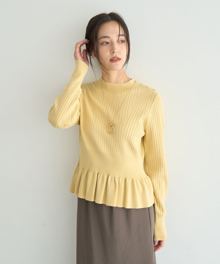 YECCA VECCA「金釦ペプラムニット」|ニット・セーター|