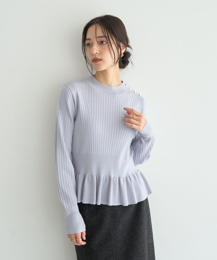 YECCA VECCA「金釦ペプラムニット」|ニット・セーター|