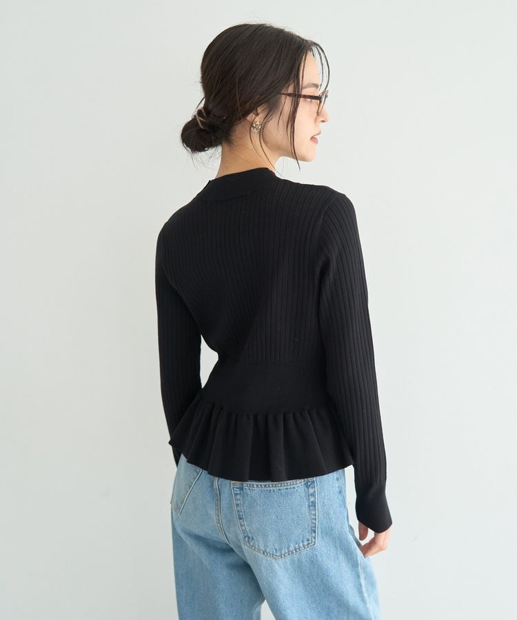 YECCA VECCA「金釦ペプラムニット」|ニット・セーター|