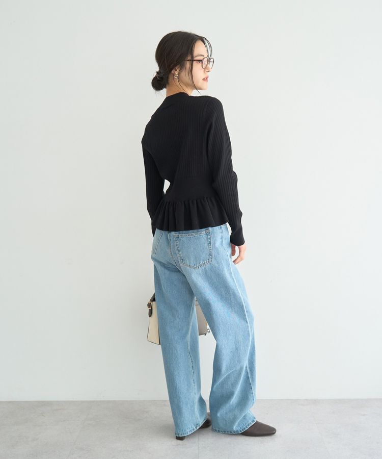 YECCA VECCA「金釦ペプラムニット」|ニット・セーター|