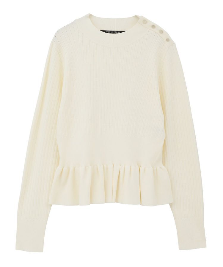 YECCA VECCA「金釦ペプラムニット」|ニット・セーター|