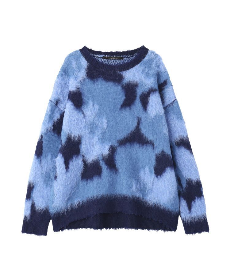 YECCA VECCA「フラワー柄シャギーニット」|ニット・セーター|