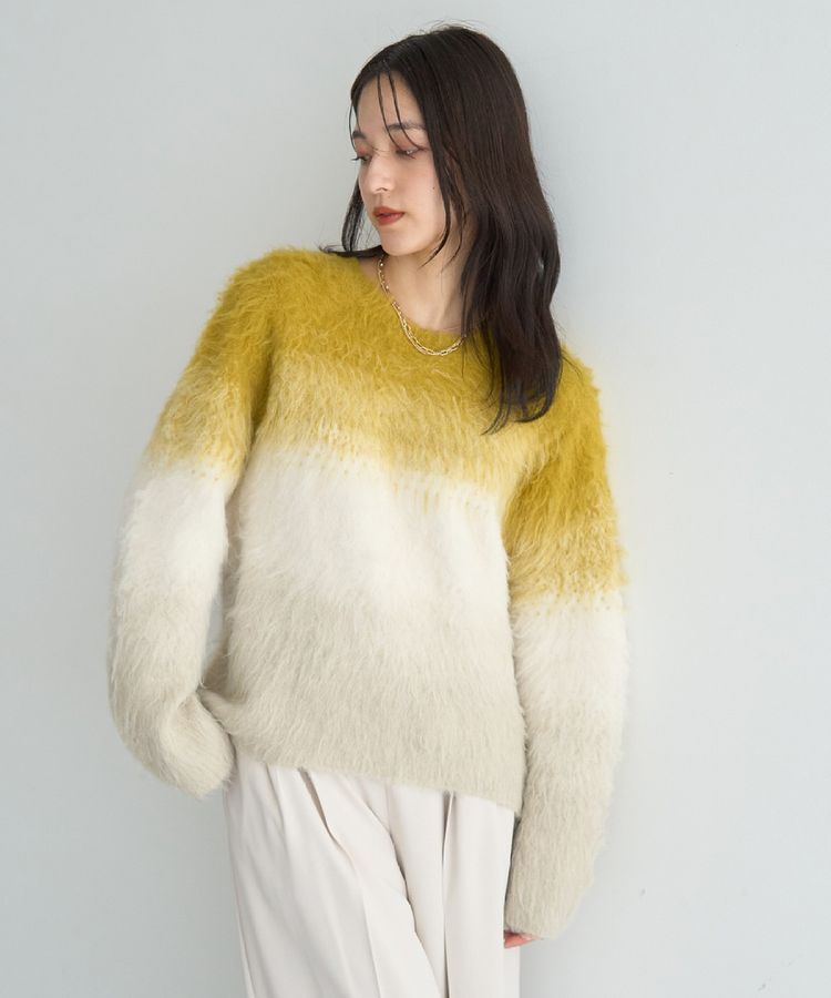 YECCA VECCA「グラデーションシャギーニット」|ニット・セーター|Yellow