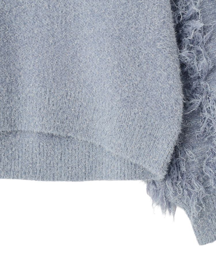 YECCA VECCA「ラメフェザー袖フリンジニット」|ニット・セーター|