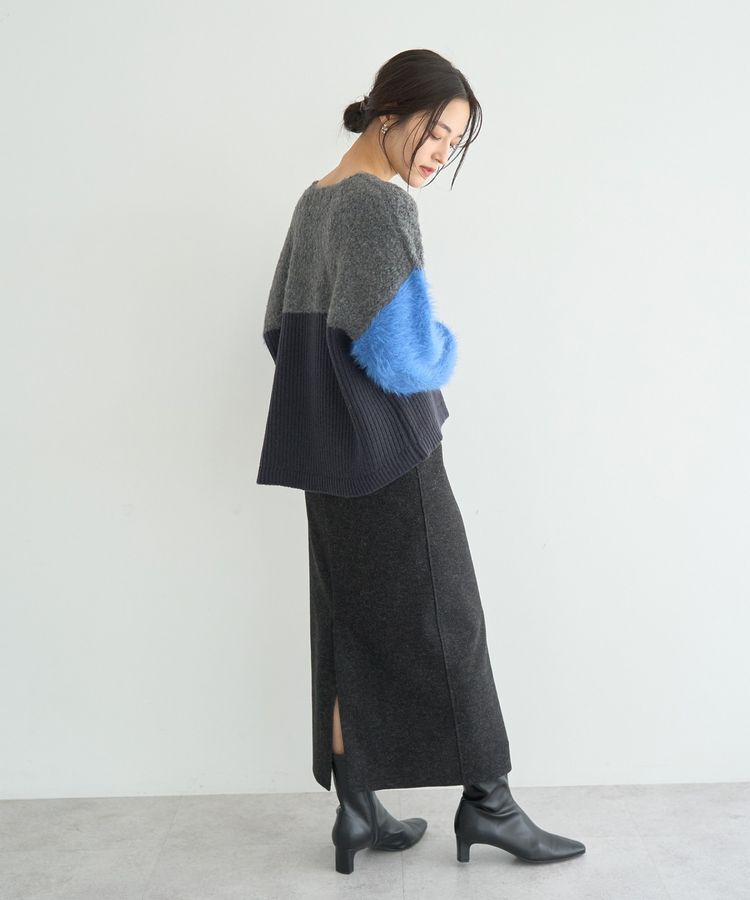 YECCA VECCA「素材MIX配色デザインニット」|ニット・セーター|