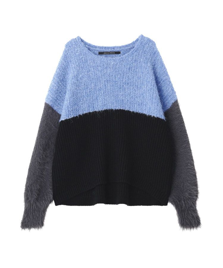 YECCA VECCA「素材MIX配色デザインニット」|ニット・セーター|