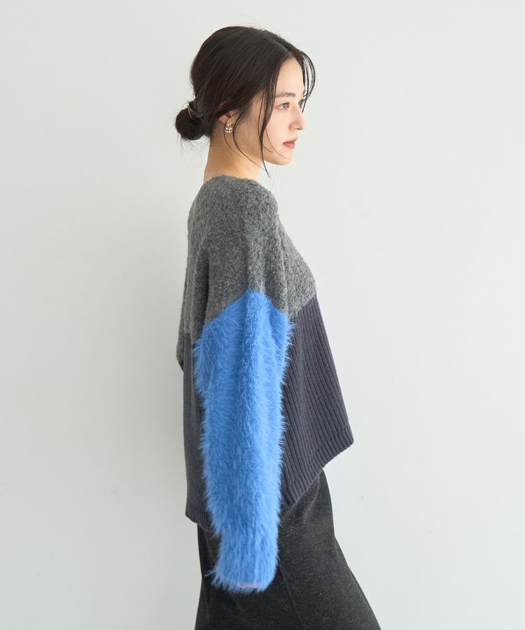 YECCA VECCA「素材MIX配色デザインニット」|ニット・セーター|