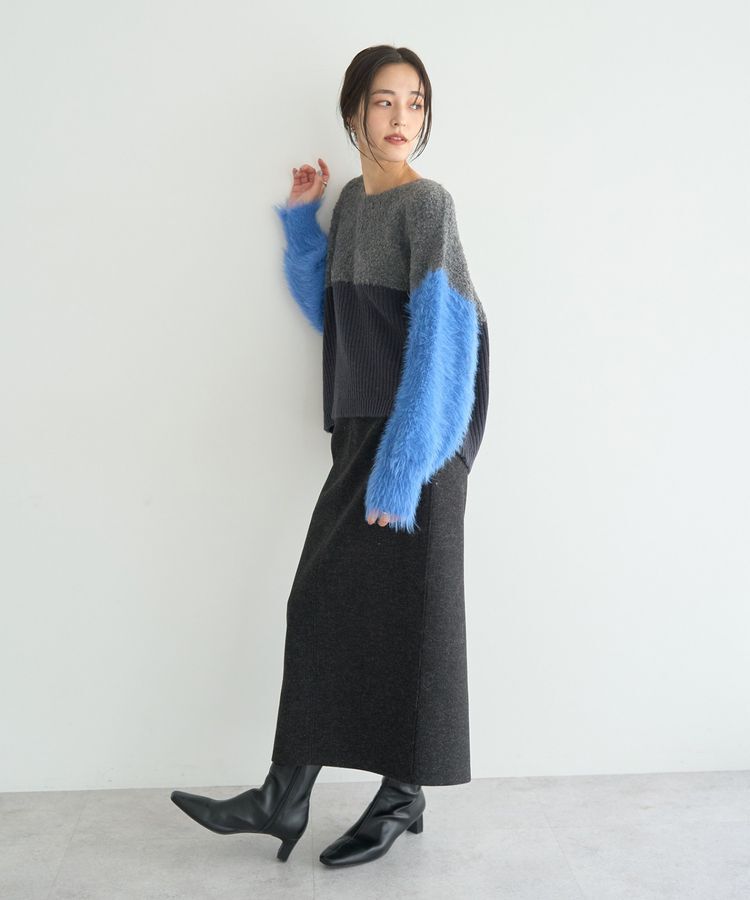 YECCA VECCA「素材MIX配色デザインニット」|ニット・セーター|