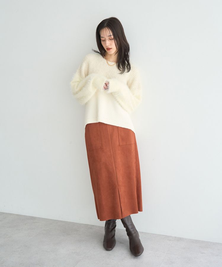 YECCA VECCA「素材MIX配色デザインニット」|ニット・セーター|