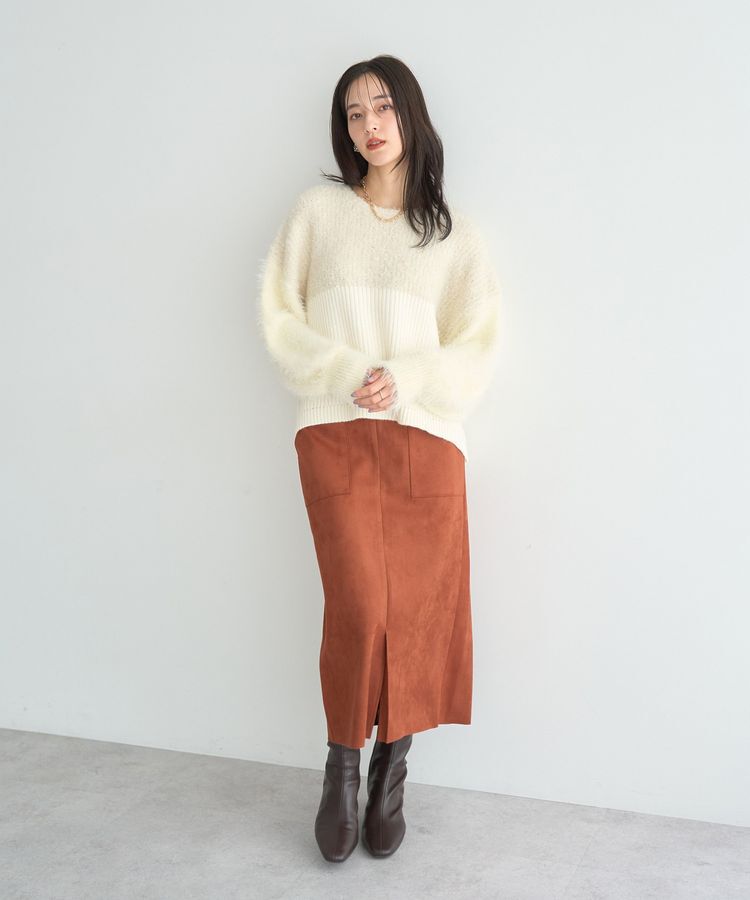 YECCA VECCA「素材MIX配色デザインニット」|ニット・セーター|