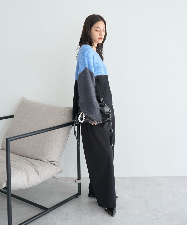 YECCA VECCA「素材MIX配色デザインニット」|ニット・セーター|