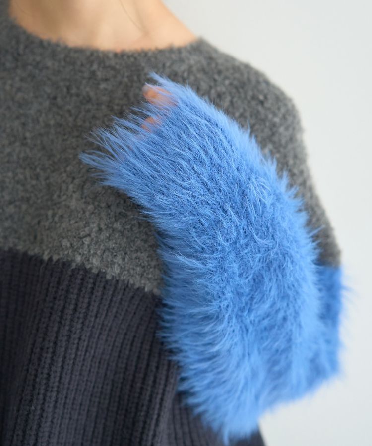 YECCA VECCA「素材MIX配色デザインニット」|ニット・セーター|