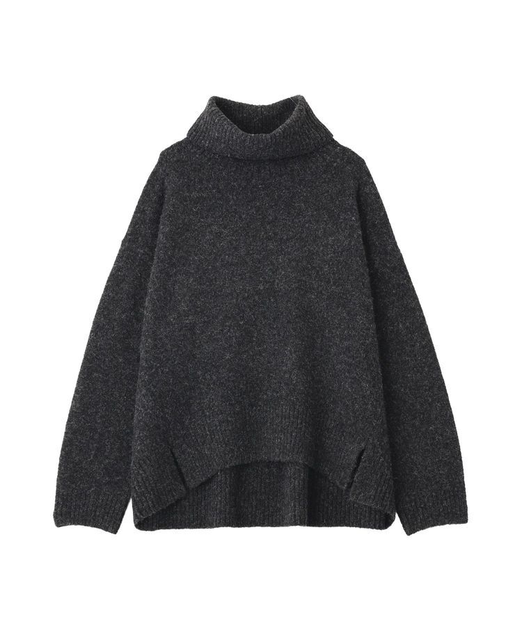 YECCA VECCA「スリットタートルネックニット」|ニット・セーター|Charcoal Gray