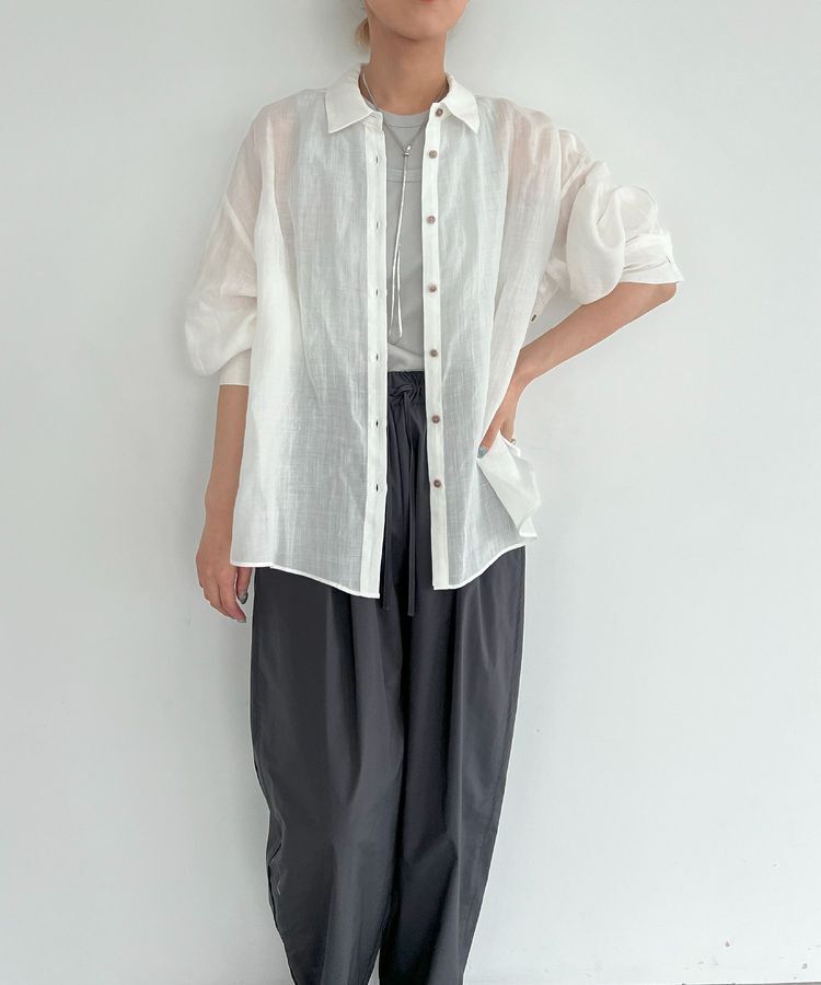 GARAGE OF GOOD CLOTHING「リネン2WAYサイド釦シャツ」|シャツ・ブラウス|Off White