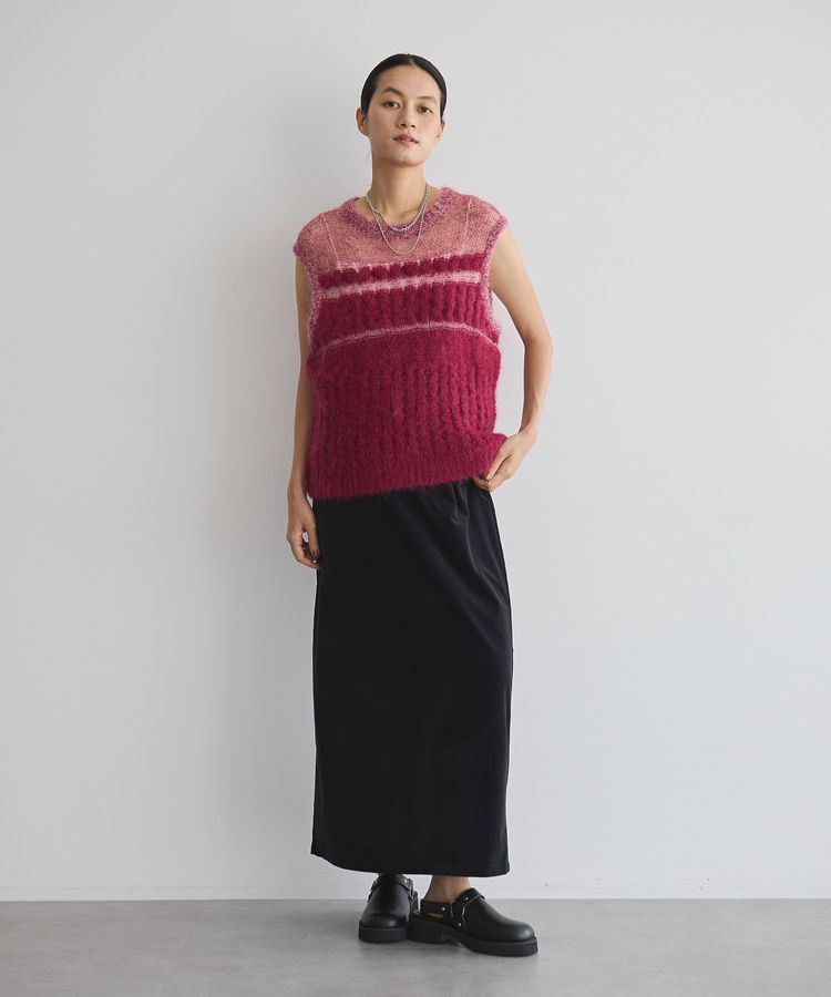 GARAGE OF GOOD CLOTHING「モヘア混ケーブル切り替えノースリーブプルオーバー」|ニット・セーター|