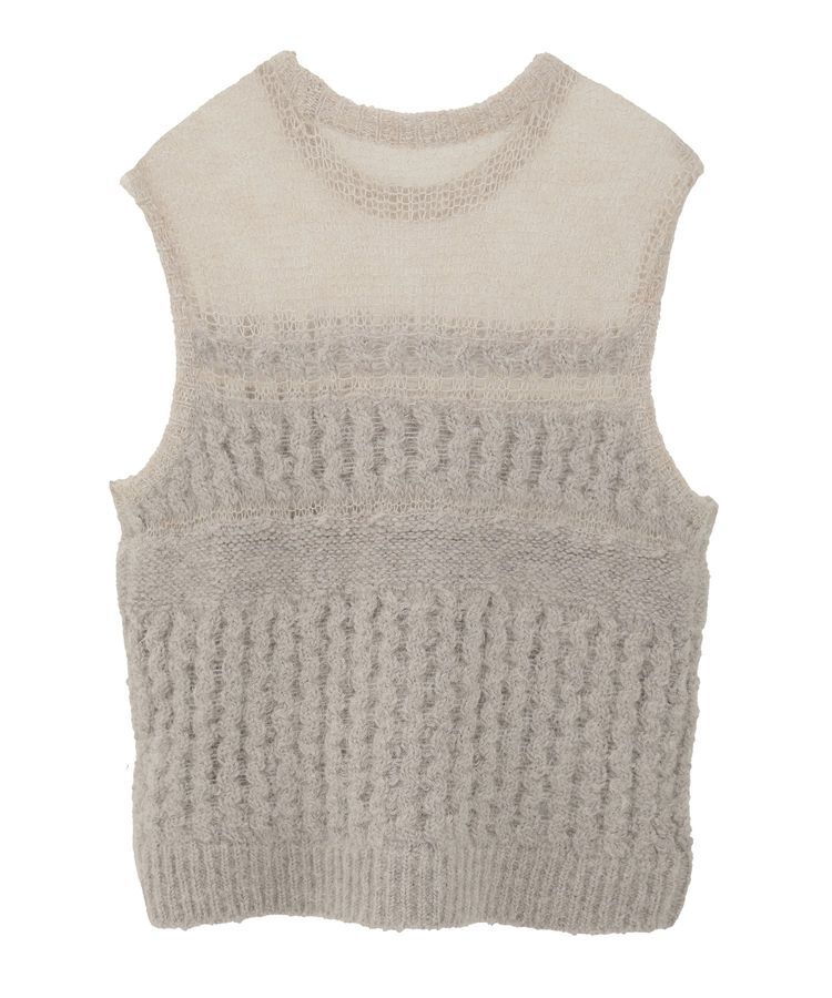 GARAGE OF GOOD CLOTHING「モヘア混ケーブル切り替えノースリーブプルオーバー」|ニット・セーター|