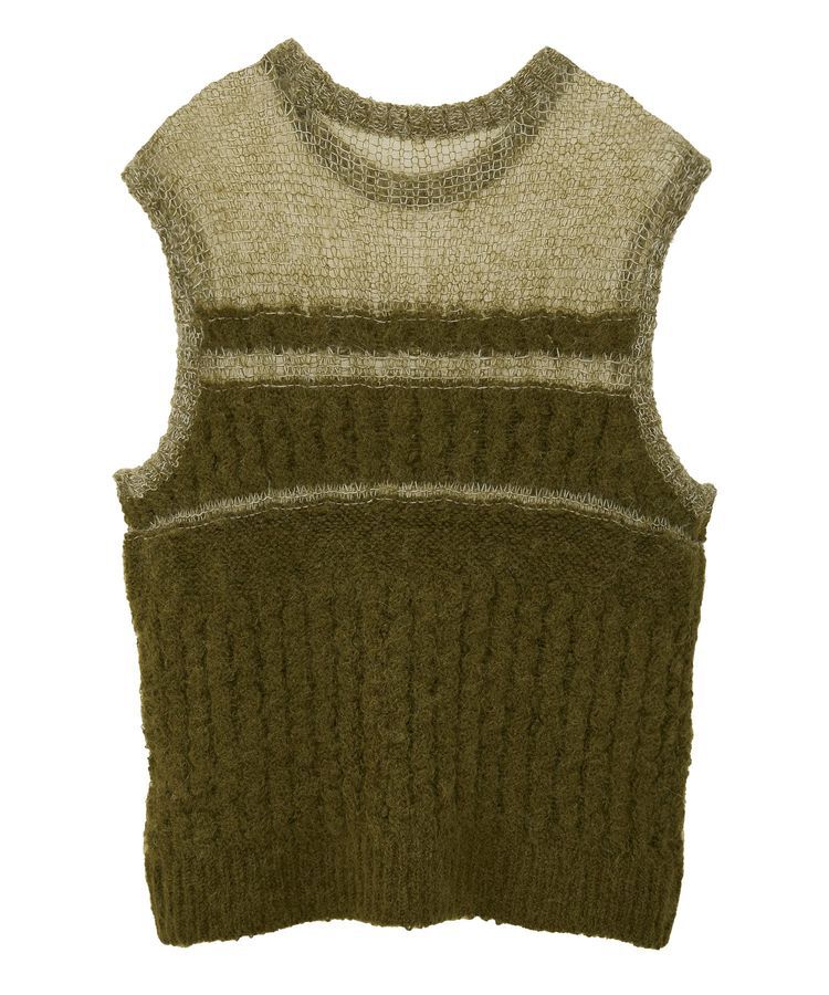 GARAGE OF GOOD CLOTHING「モヘア混ケーブル切り替えノースリーブプルオーバー」|ニット・セーター|