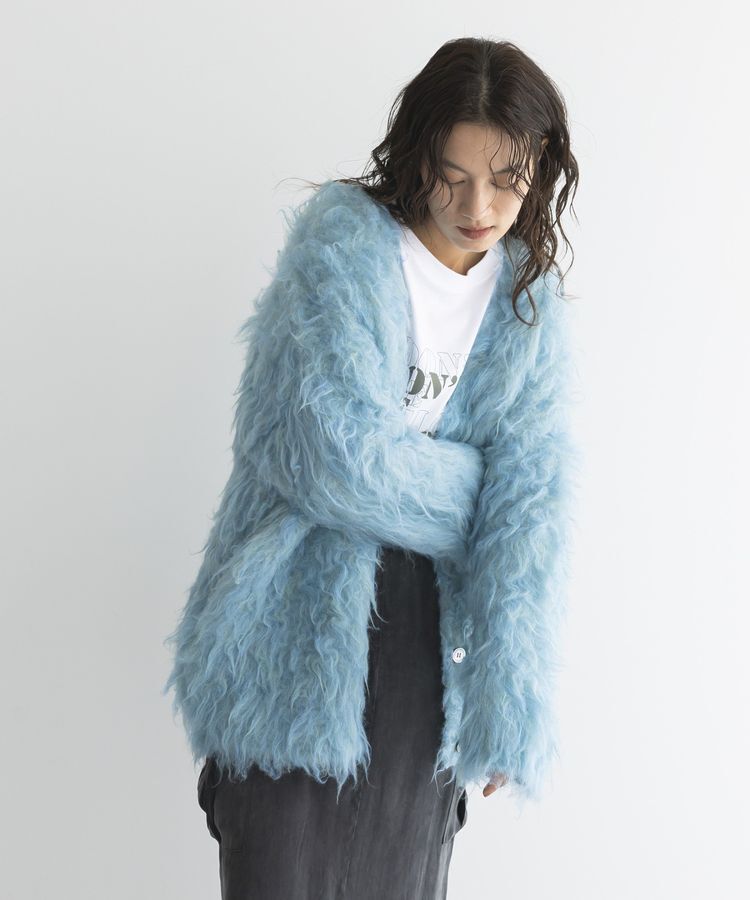 GARAGE OF GOOD CLOTHING「シャギーVネックニットロングカーディガン」|カーディガン|