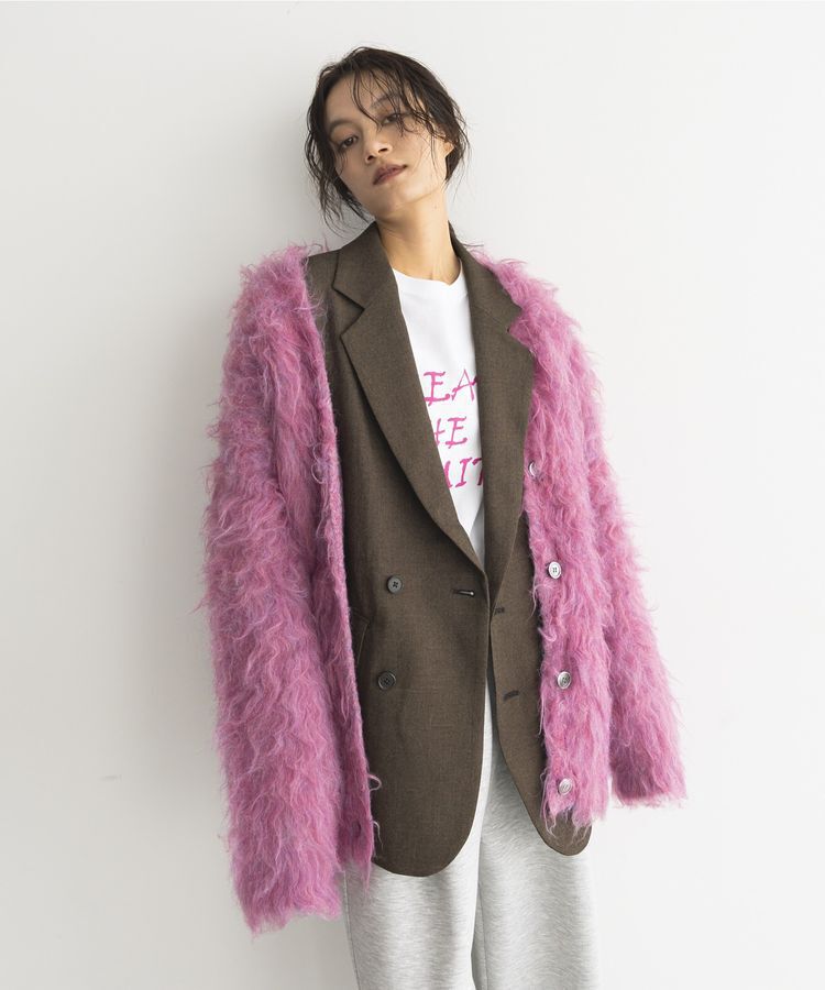 GARAGE OF GOOD CLOTHING「シャギーVネックニットロングカーディガン」|カーディガン|