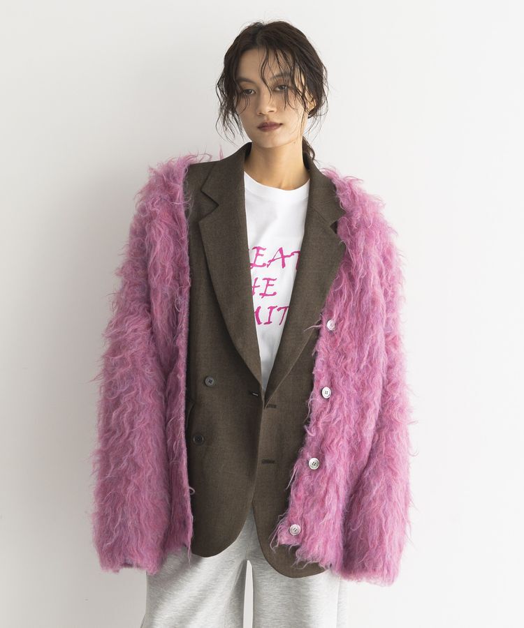 GARAGE OF GOOD CLOTHING「シャギーVネックニットロングカーディガン」|カーディガン|