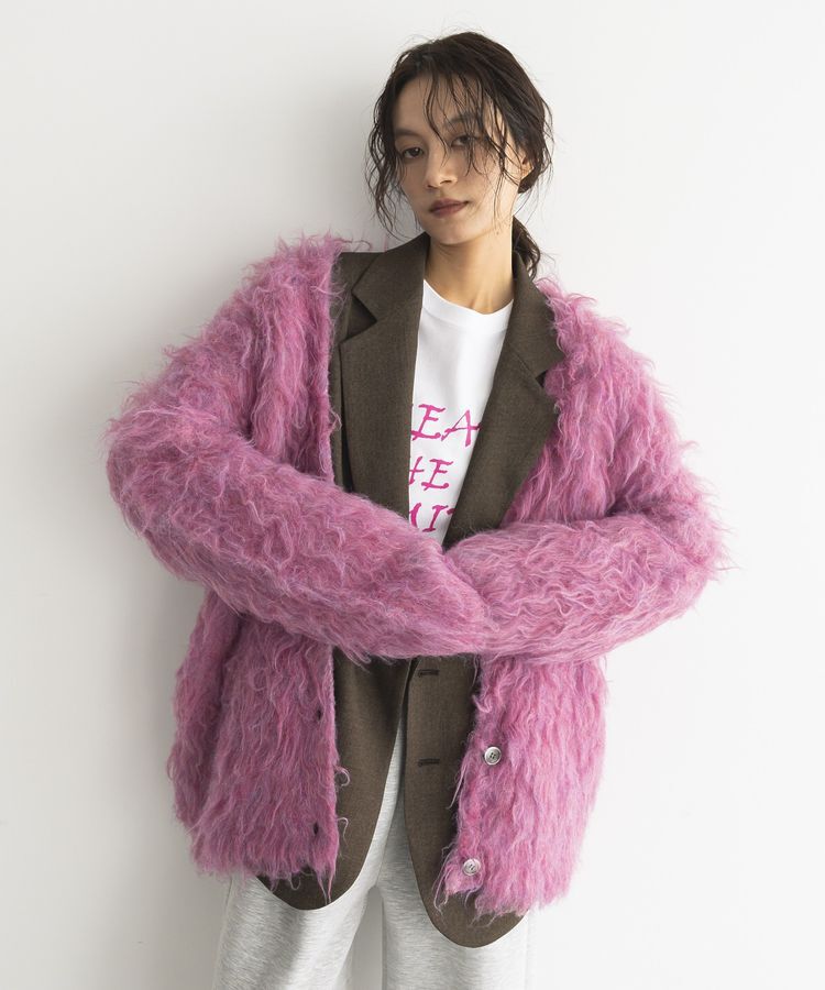 GARAGE OF GOOD CLOTHING「シャギーVネックニットロングカーディガン」|カーディガン|