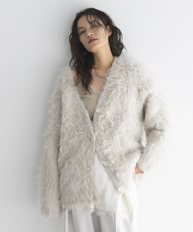 GARAGE OF GOOD CLOTHING「シャギーVネックニットロングカーディガン」|カーディガン|