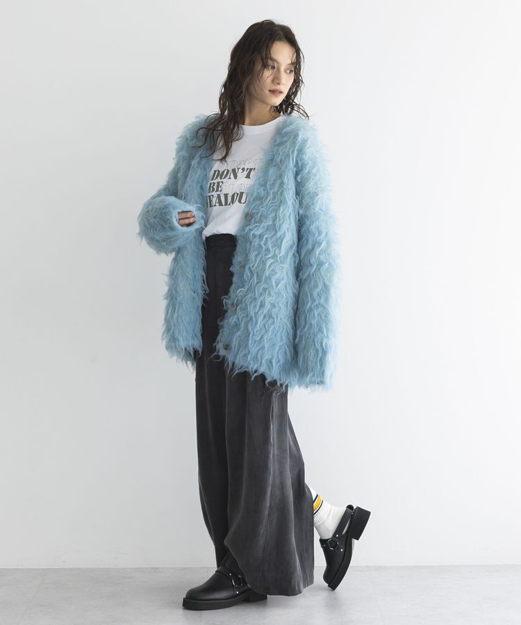 GARAGE OF GOOD CLOTHING「シャギーVネックニットロングカーディガン」|カーディガン|