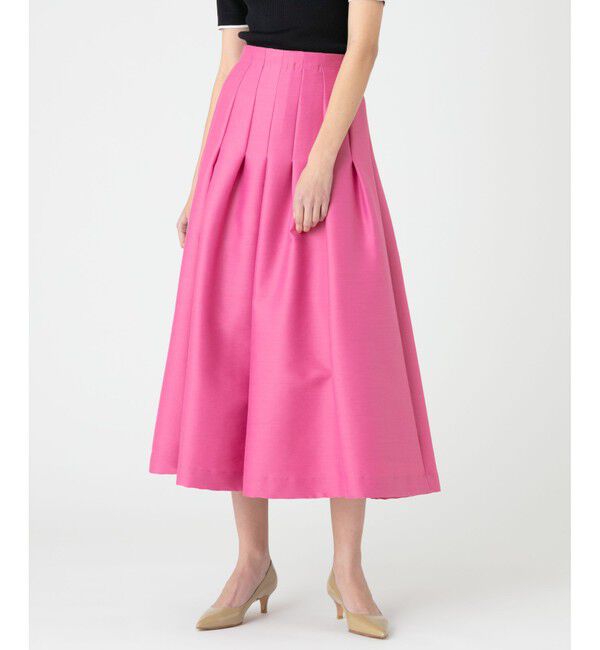 LOULOU WILLOUGHBY「【LOULOU WILLOUGHBY】ジップアップタックスカート」|スカート|ピンク