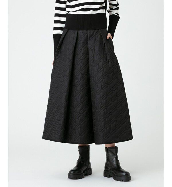 LOULOU WILLOUGHBY「【LOULOU WILLOUGHBY】キルティングスカート」|スカート|ブラック