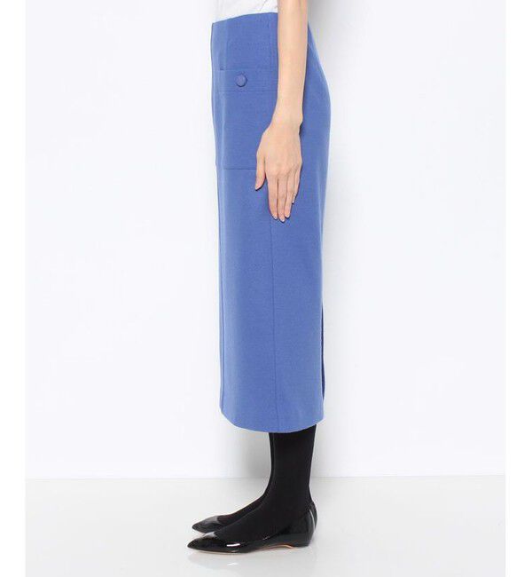 allureville「カラーメルトン釦付きタイトスカート」|スカート|