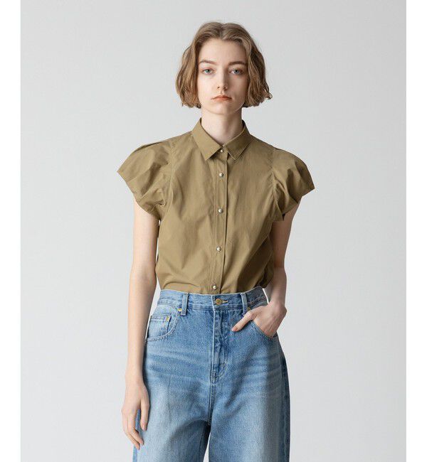 allureville「タイプライタータックバルーンシャツ」|シャツ・ブラウス|カーキ