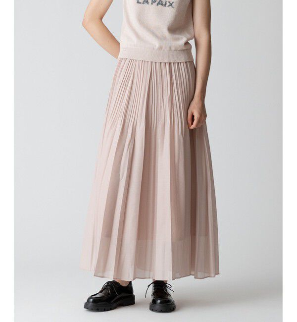 allureville「オーガンジーフェードプリーツスカート」|スカート|