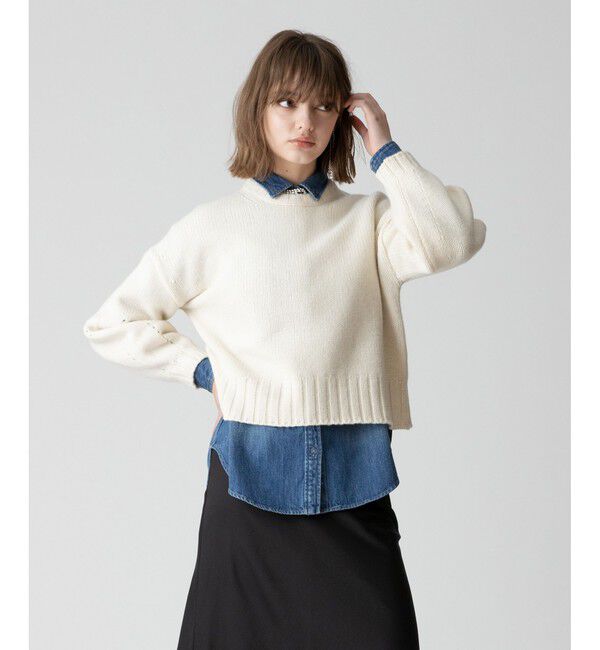 allureville「ウールカシミヤランタンスリーブプルオーバー」|ニット・セーター|