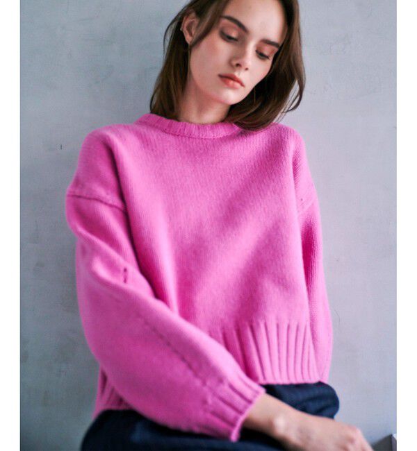 allureville「ウールカシミヤランタンスリーブプルオーバー」|ニット・セーター|