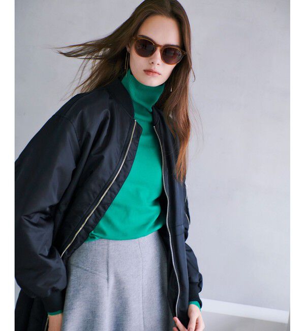 allureville「ナイロンツイルロングMA-1」|ブルゾン・スタジャン|