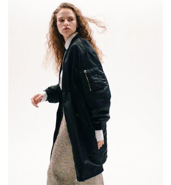 allureville「ナイロンツイルロングMA-1」|ブルゾン・スタジャン|