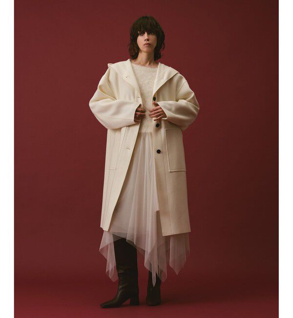 allureville「圧縮メルトンフーディコート」|その他|ホワイト