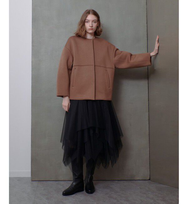 allureville「レーヨンボンディングノーカラージャケット」|ノーカラージャケット|