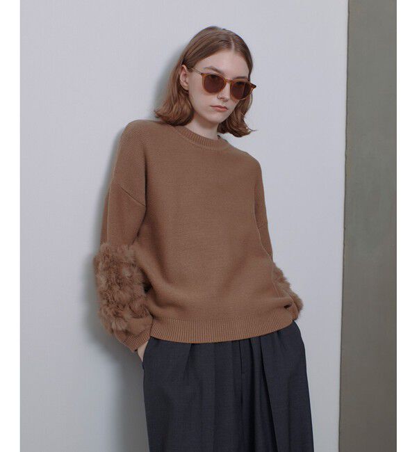 allureville「ラビットカフクレイジー釦2WAYプルオーバー」|ニット・セーター|