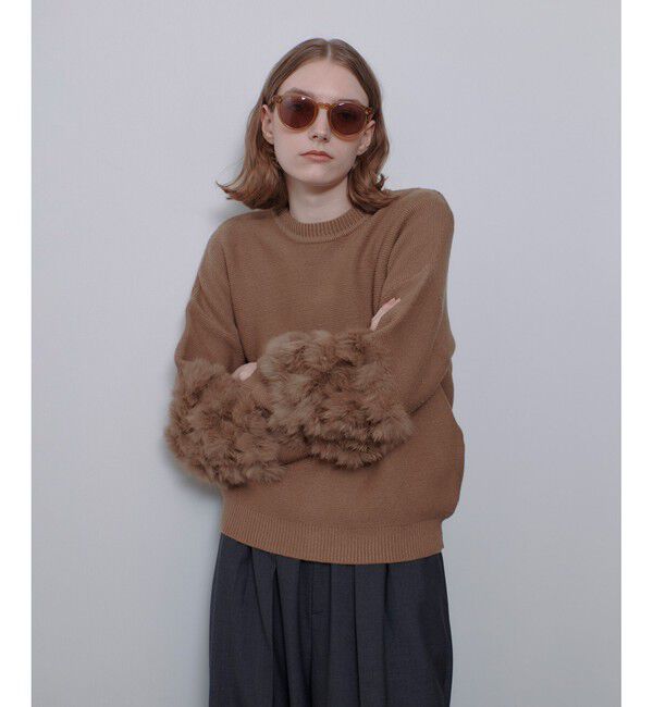 allureville「ラビットカフクレイジー釦2WAYプルオーバー」|ニット・セーター|