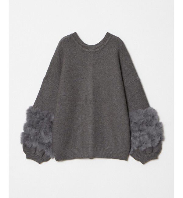 allureville「ラビットカフクレイジー釦2WAYプルオーバー」|ニット・セーター|