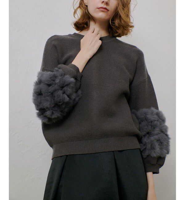allureville「ラビットカフクレイジー釦2WAYプルオーバー」|ニット・セーター|