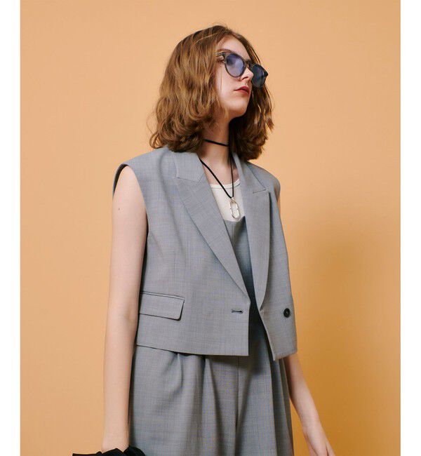 allureville「ストレッチトロショートジレ」|ベスト・ジレ|