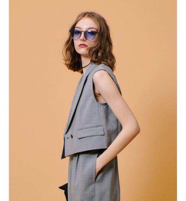 allureville「ストレッチトロショートジレ」|ベスト・ジレ|