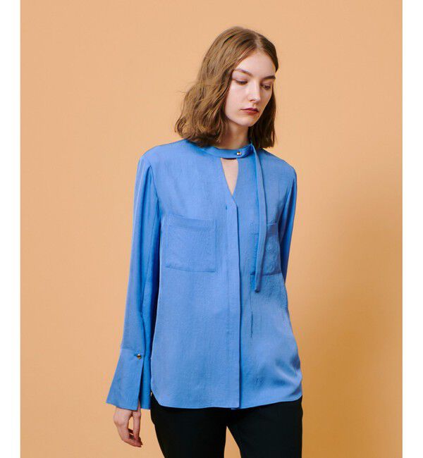 allureville「フリュイドオーバーラップブラウス」|シャツ・ブラウス|